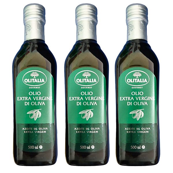 3 Azeite Extra Virgem Olitália Gourmet Italiano 500ml.
