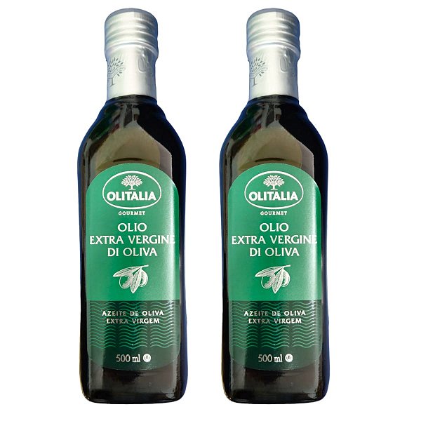 2 Azeite Extra Virgem Olitália Gourmet Italiano 500ml. Ac. Máx. 0,5%