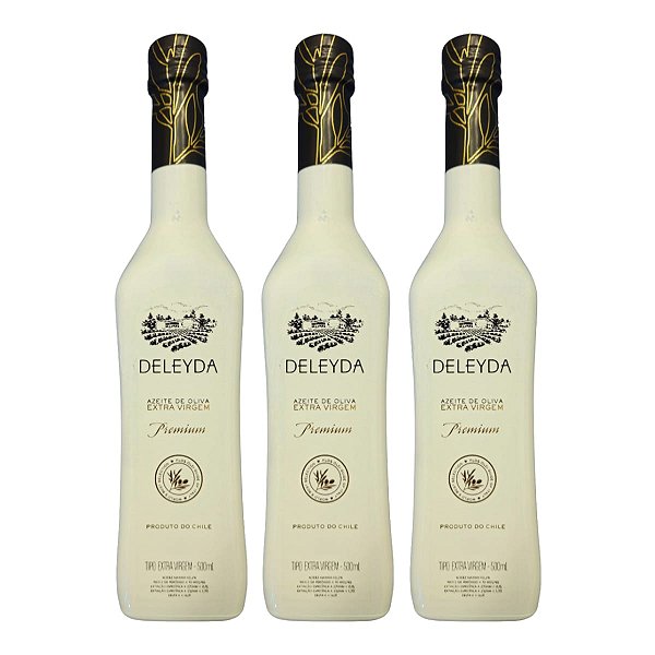 Kit 3 Azeites Extra Virgem Deleyda Premium Chileno 500ml. Premiado