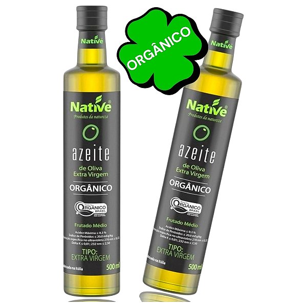 2 Azeites Extra Virgem Orgânico Native Ac.Máx. 0,3% 500ml. Italiano