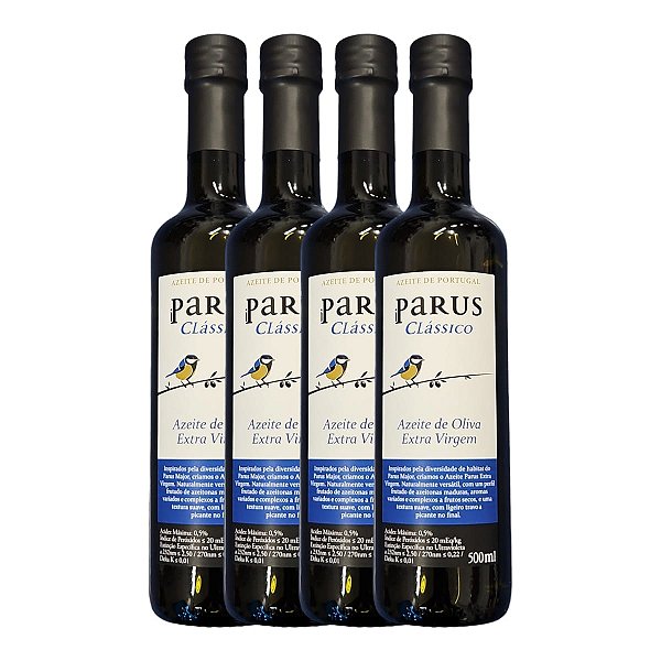 4 Azeites Oliva Extra Virgem Parus Clássico Português 500ml