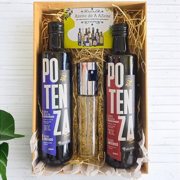 Kit 2 Azeites Extra Virgem Potenza Intenso e Frutado 500ml Cx Presente e Vaporizador