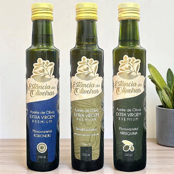 Trio de Azeites Estância das Oliveiras 250ml Premidos