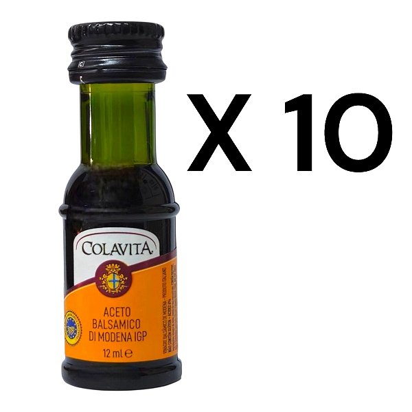 Kit 10 Mini Vinagre Aceto Balsâmico Di Modena Colavita 12ml Italiano