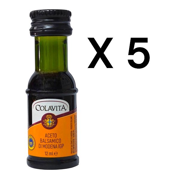 Kit 5 Mini Vinagre Balsâmico Di Modena Colavita 12ml Italiano