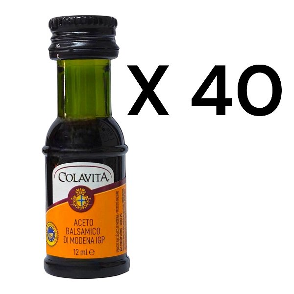 Kit 40 Mini Vinagre Aceto Balsâmico Di Modena Colavita 12ml Italiano