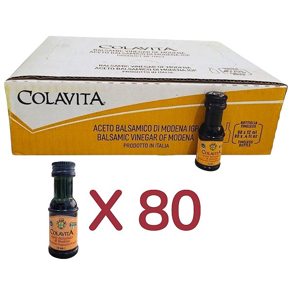 Kit 80 Mini Vinagre Aceto Balsâmico Di Modena Colavita 12ml Italiano