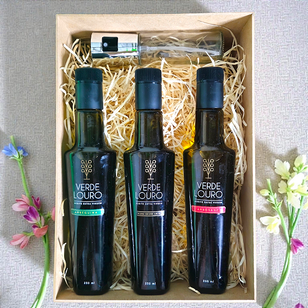 Trio de Azeites Verde Louro Arbequina Blend e Coratina 250ml