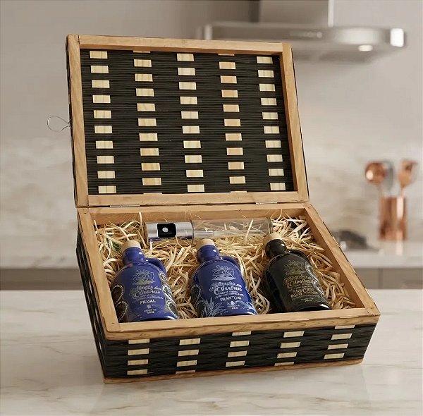 Kit Azeites Extra Virgem Premiados Estancia Das Oliveiras Cesta Presente