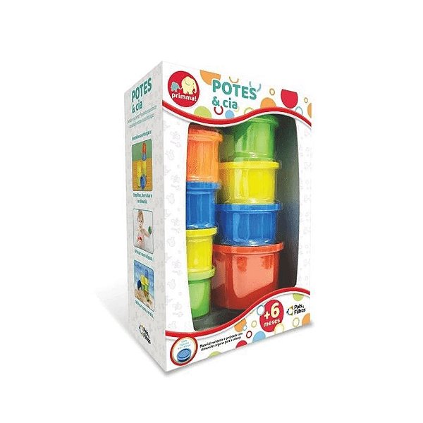 Brinquedo Educativo Bebê Pedagógico Empilhar Potes