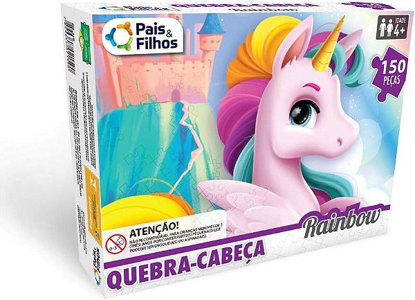Quebra Cabeça 150 Peças Rainbow Unicórnio - Pais E Filhos