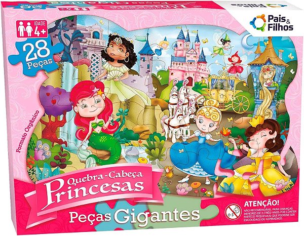 Quebra Cabeça Das Princesas De 28 Peças Grandes Para Meninas