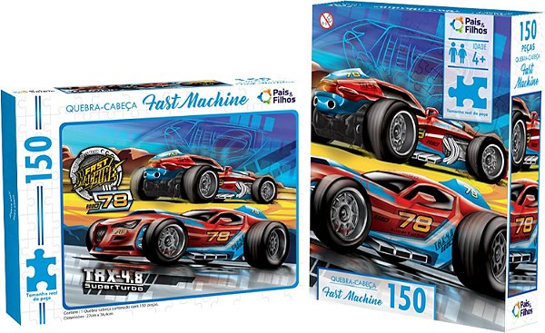 Quebra-cabeça Fast Machine 150peça Carro Corrida Super Turbo
