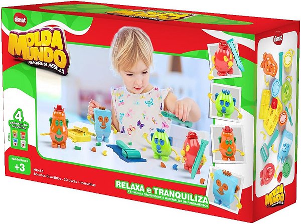 Molda Mundo Massinha De Modelar Bonecos Divertidos Dismat
