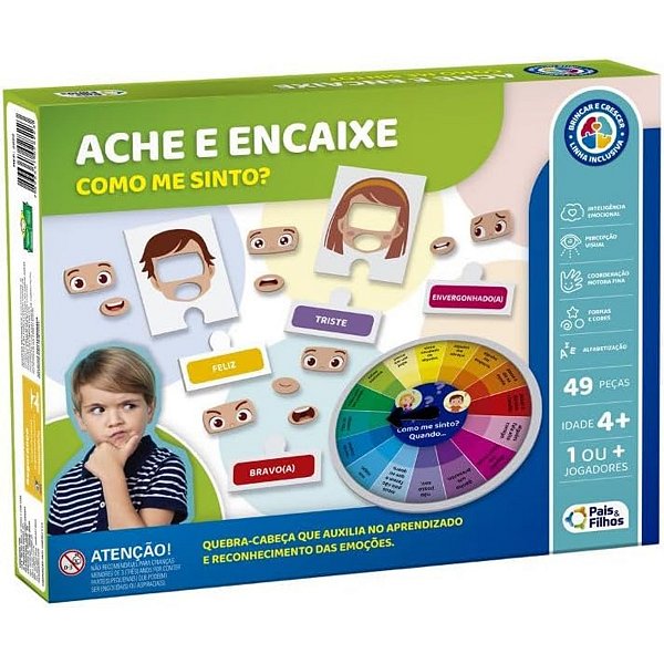 Jogo Infantil Ache E Encaixe Como Estou Me Sentindo Emoções