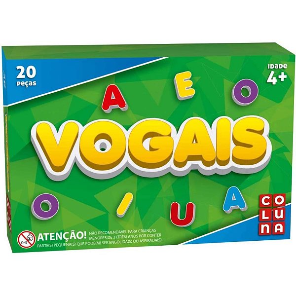 Brinquedo Educativo Infantil Escolar Jogo Vogais 20 Peças