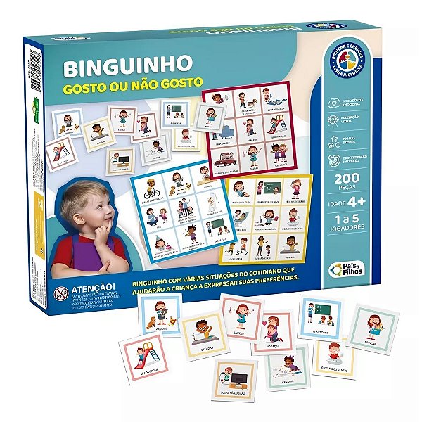 Binguinho Gosto Ou Não Gosto Jogo Educativo Sentimentos
