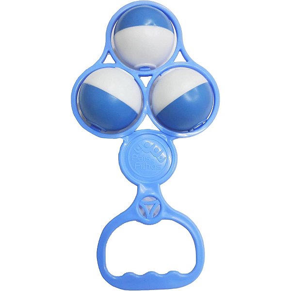 Chocalho Primeiro Brinquedo Bolinhas Azul Solapa