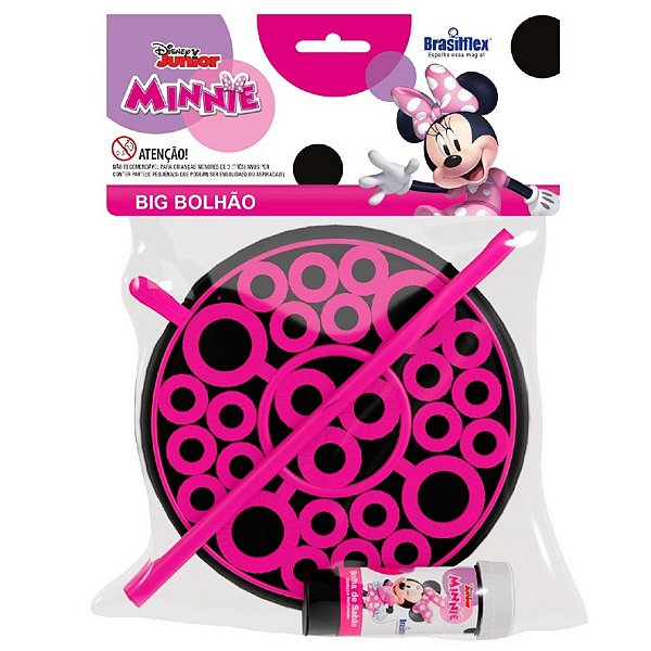 Lança Bolhas De Sabão Big Bolhão Personagem Minnie Com Refil