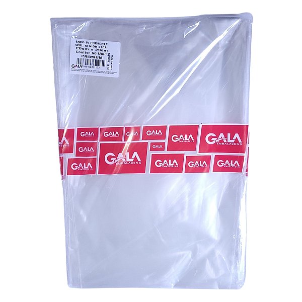 Kit Sacos De Presente Transparente Premium 20x29cm 50un