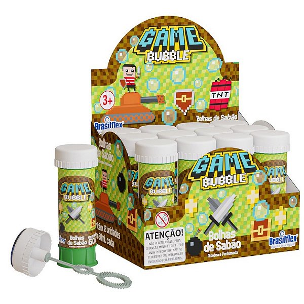 Kit 12x Tubos 60ml Bolha de Sabão Game Bubble Brasilflex