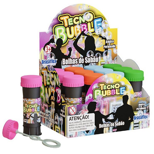 Kit 12x Tubos 50ml Bolha de Sabão Tecno Bubble Brasilflex