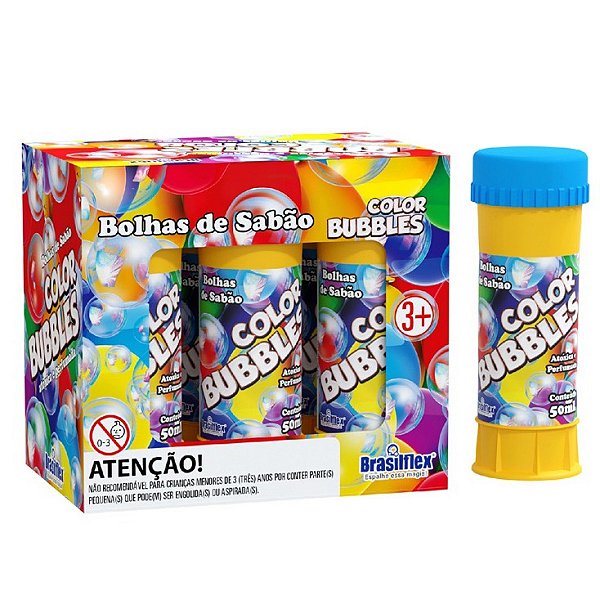 Kit 6x Tubos 50ml Bolha de Sabão Color Bubble Brasilfex