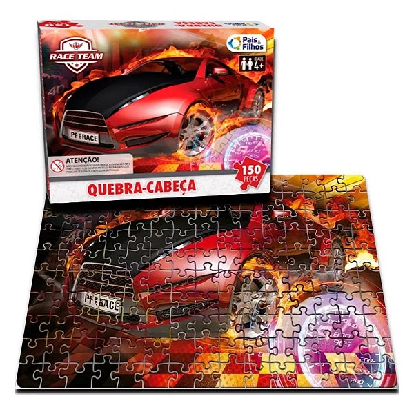 Quebra Cabeça 150 Peças Infantil Super Carros Pais E Filhos