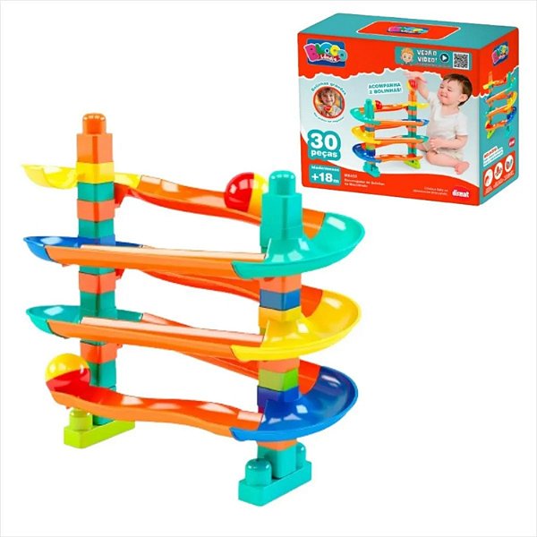 Escorregador De Bolinhas Dismat Blocolândia 30 Peças MK453