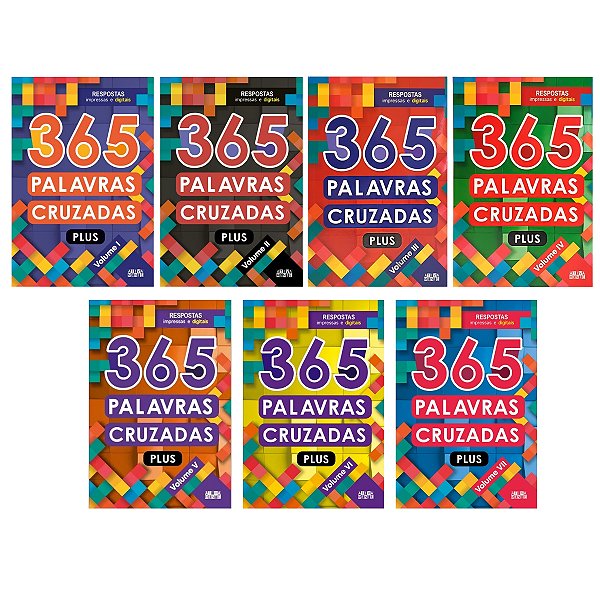 Kit 7 Livros 365 Palavras Cruzadas Plus Volume 1 a 7 - Ciranda Cultural
