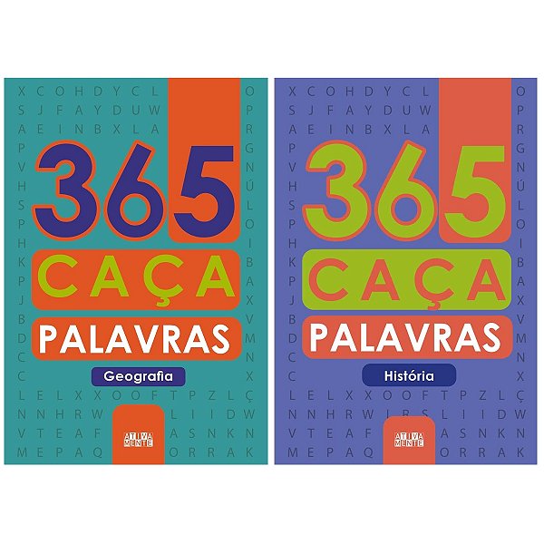 Kit 2 Livros 365 Caça-palavras - Geografia e História - Ativamente Caça Palavras