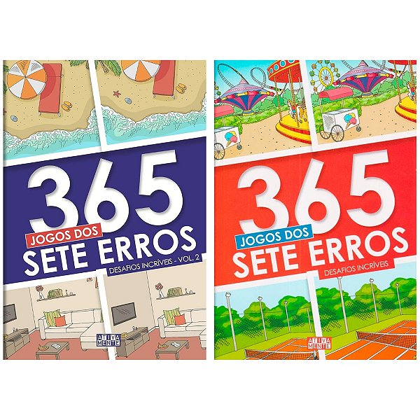 Kit 2 Livros de 365 jogos dos sete erros Volume 1 e 2