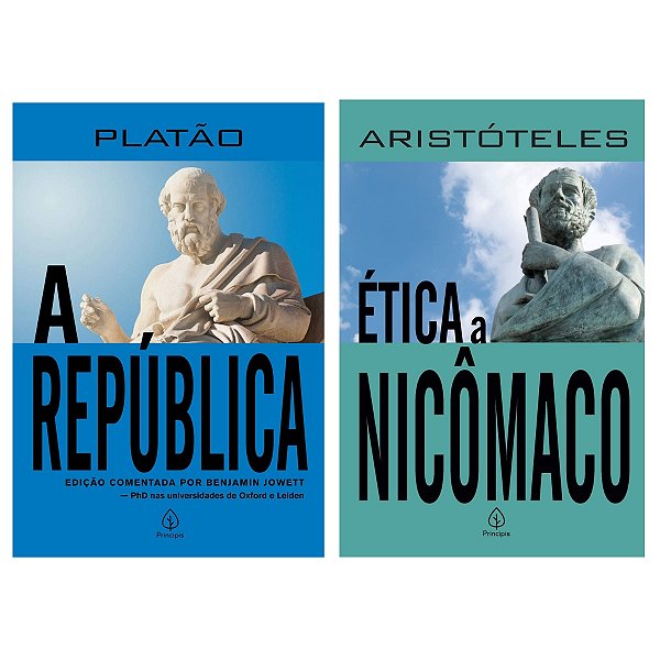 Kit 2 Livros Obras Fundamentais - A Republica de Platão e Etica a Nicomaco de Aristoteles