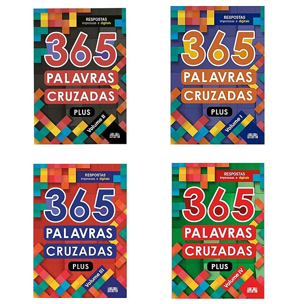 Kit 4 Livros 365 Palavras Cruzadas Plus Volume 1 a 4 - Ciranda Cultural