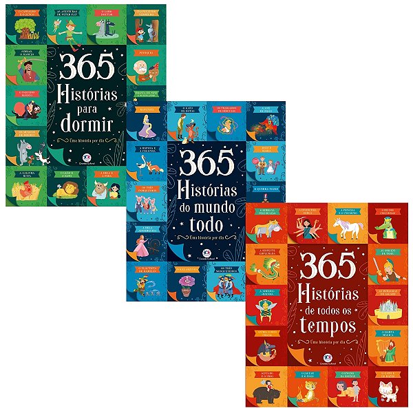 Kit 3 Livros Capa Dura Almodafada - 365 historias para dormir, do mundo todo e de todos os tempos