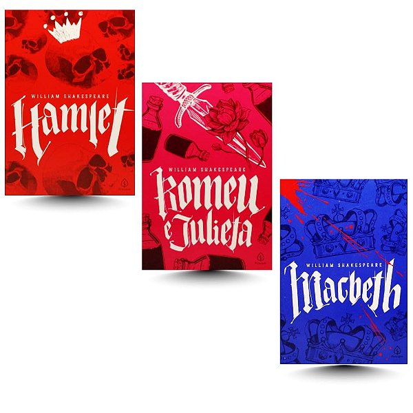 Kit 3 Livros Clássicos de Shakespeare – Hamlet, Macbeth e Romeu e Julieta