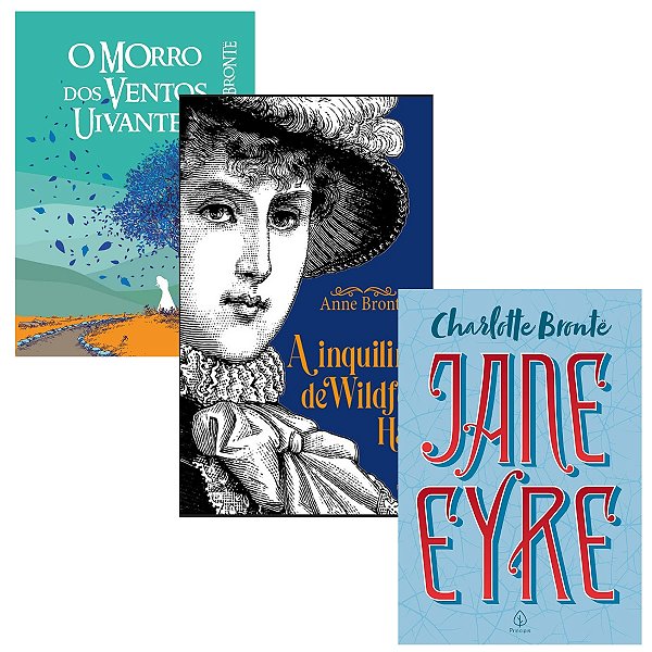 Kit 3 Livros Irmãs Bronte - Jane Eyre, O Morro dos Ventos Uivantes e A Inquilina de Wildfell Hall