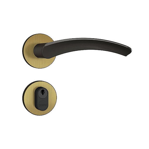 Fechadura Stam Externa 803/13 Roseta Redonda Oxidado E-Coat