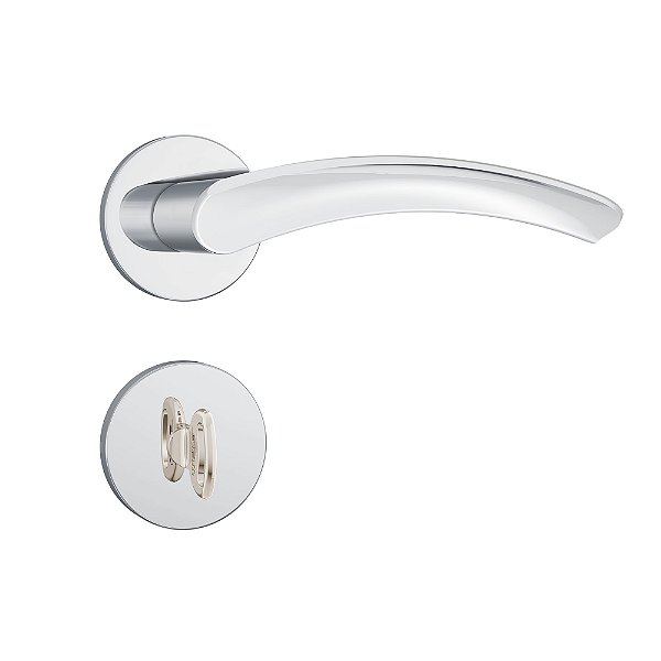Fechadura Stam Banheiro 823/13 Cromado Roseta Redonda Inox