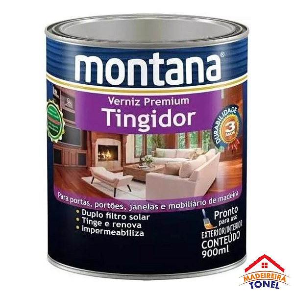 Tingidor Premium Brilhante P/ Madeira Montana 900ml  Cor Imbuia