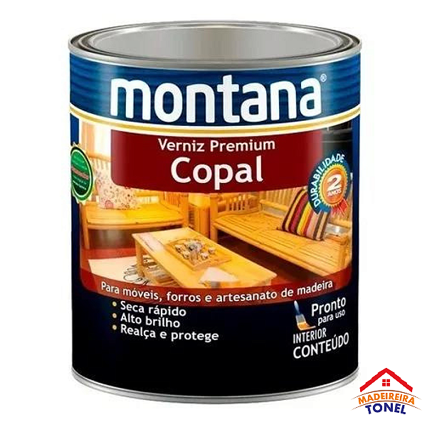 Verniz Montana Madeira Copal Incolor 900ml Transparente