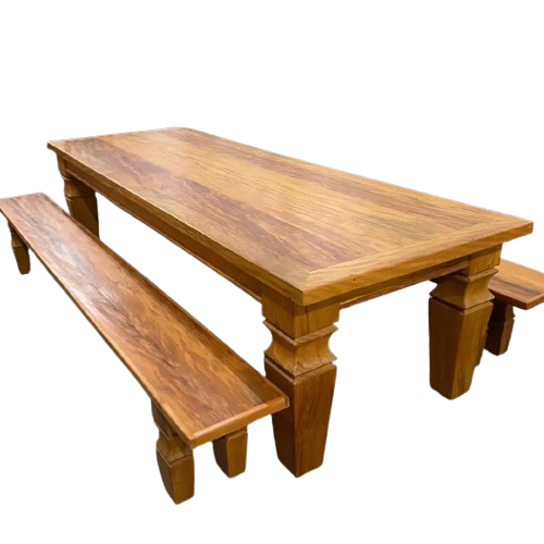 Mesa Peroba Rosa 3.00x1.06 Com 2 Bancos