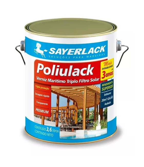 Verniz Poliulack Marítimo Triplo Filtro 3,600L - Sayerlack