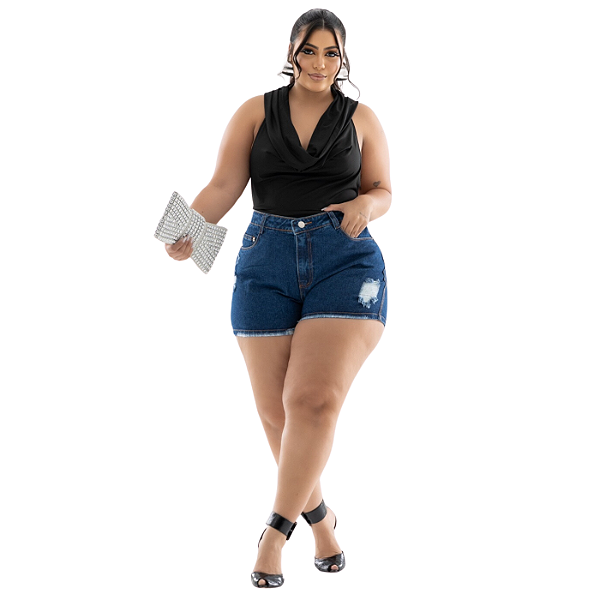 SHORT PLUS SIZE ABANHADO TRADICIONAL REF-9923 (N-46 ao 52)