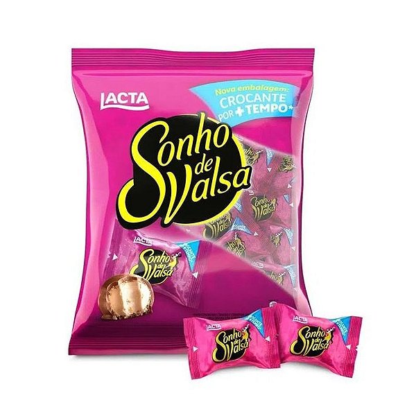 Bombom com Recheio Cremoso e Cobertura de Chocolate Lacta Sonho de Valsa Pacote 1kg