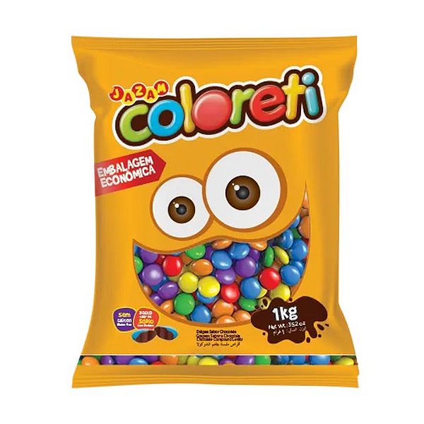 Confete Sabor Chocolate Coloreti Sortido - Embalagem com 1KG