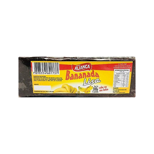 Aliança Doce de Bananada Lisa - Pacote 200G