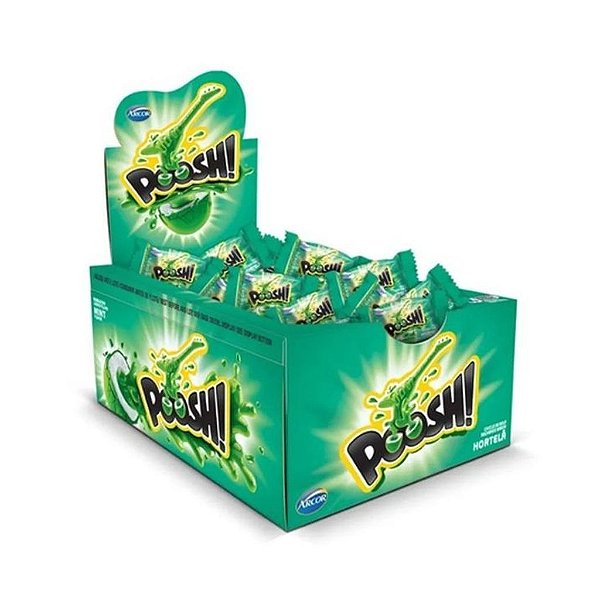 Arcor Chiclete Poosh Sabor Hortelã - Display com 200G