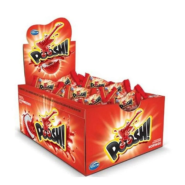 Arcor Chiclete Poosh Sabor Morango - Display com 200G