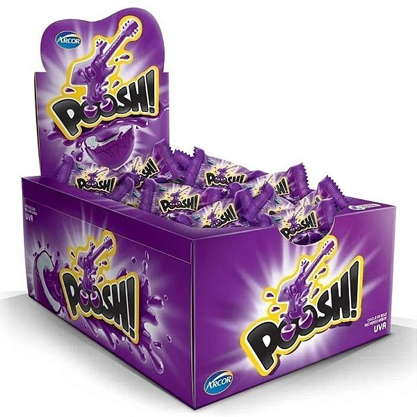 Chiclete Poosh Sabor Uva - Display com 200G
